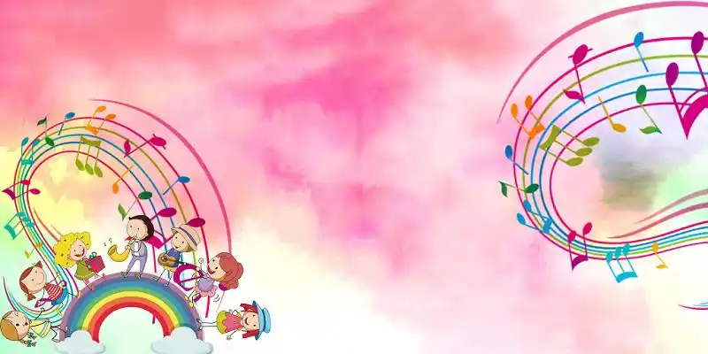 卡通水彩儿童音乐演唱会背景