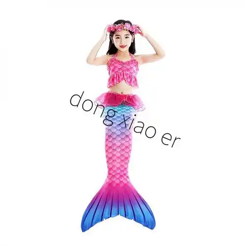美人鱼潜水服2022新款鱼服装人鱼尾巴泳衣女童公主裙游泳衣裤套装儿童