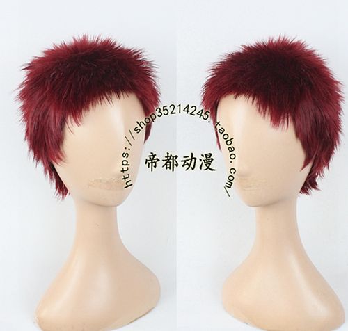 cosplay假发 海贼王 cos夏洛特 卡塔库栗 寸头 酒红色bug定做假毛