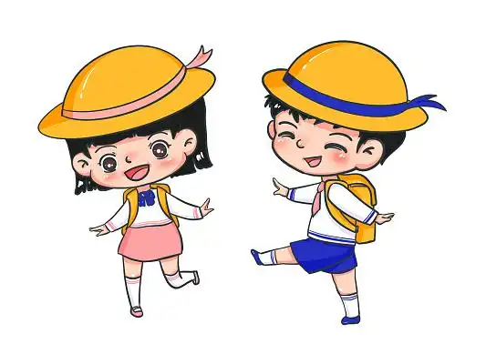 学雷锋纪念日手绘卡通志愿者原创人物素材序列的婴儿学走路在沙滩上教