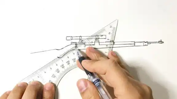 画一把二战狙击步枪它是二战期间产量最多的轻武器世界经典