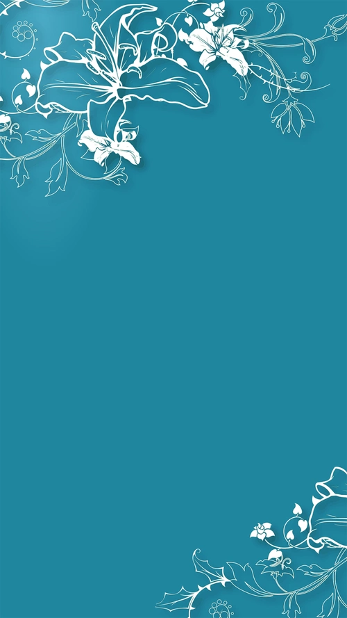 小清新简约白色花草边框h5背景素材 - 当图网