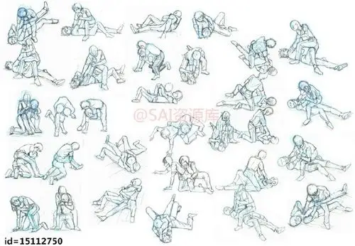 sai资源库动漫秀恩爱姿势参考多为男性腐向的角度动态