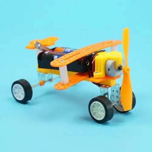 学生科学实验玩具手工diy科技小制作材料包电动滑行飞机模型单翼飞机