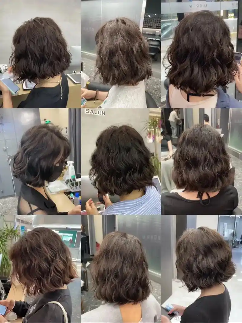 女生短发卷发发型合集,法式烫发蓬松蛋卷头.