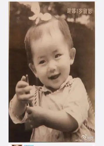 谢娜晒儿时萌照 头扎冲天小辫儿天生喜感挡不住