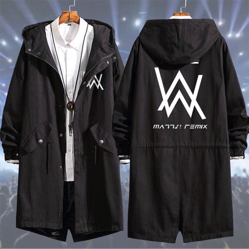 艾伦沃克风衣中长款连帽外套电音dj潮男女学生艾兰沃克秋冬大衣服