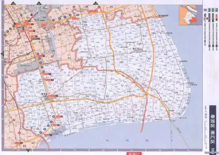 上海市奉贤区南汇区交通地图