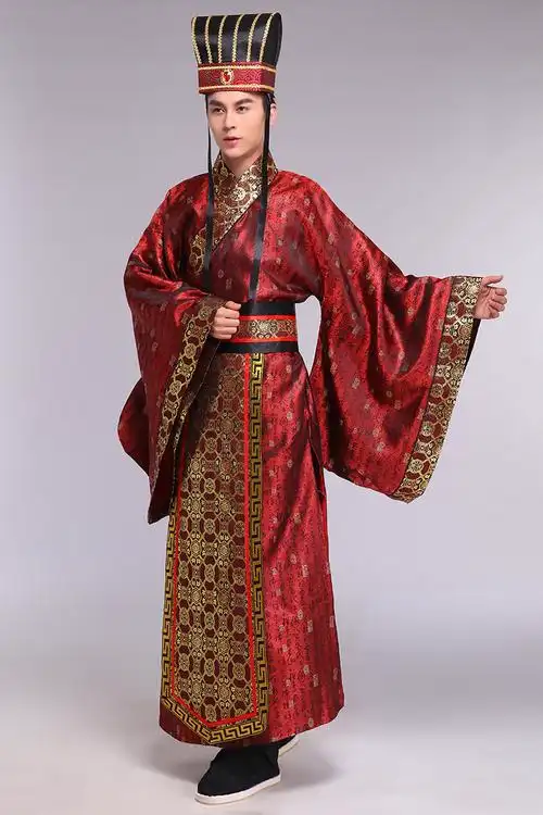 忆江南2021汉服外套男款改良古装服装汉代皇帝民族服装