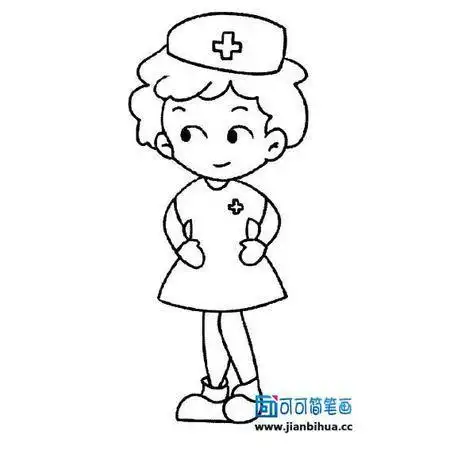 警察医生工人简笔画