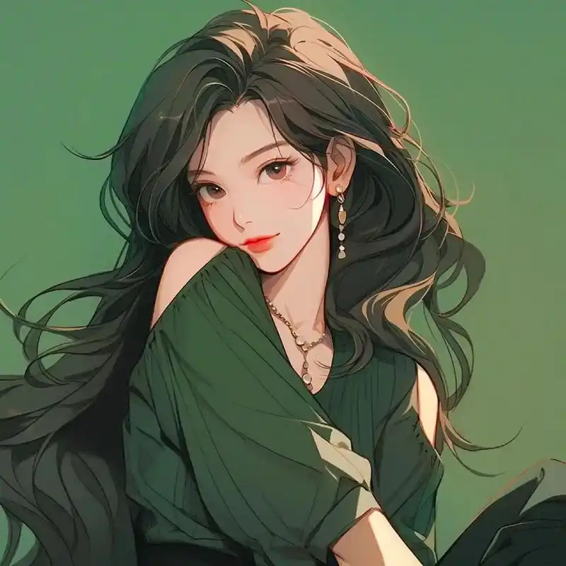 绿色森系女生头像#优质头像 #动漫女头 - 抖音