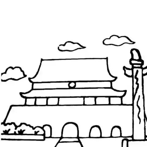 画北京天门简笔画 画北京天门简笔画图片
