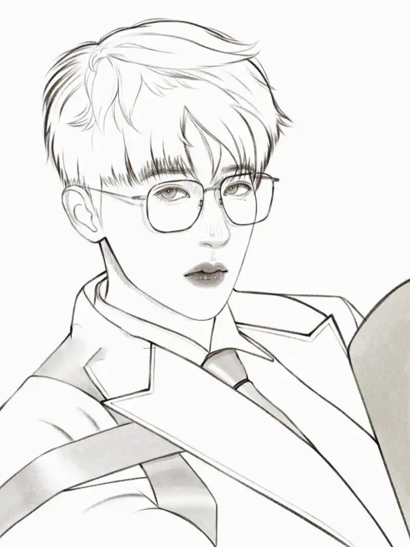 蔡徐坤(附步骤图) 这张坤坤存了有段时间啦,好巧今天 老师带我们画了