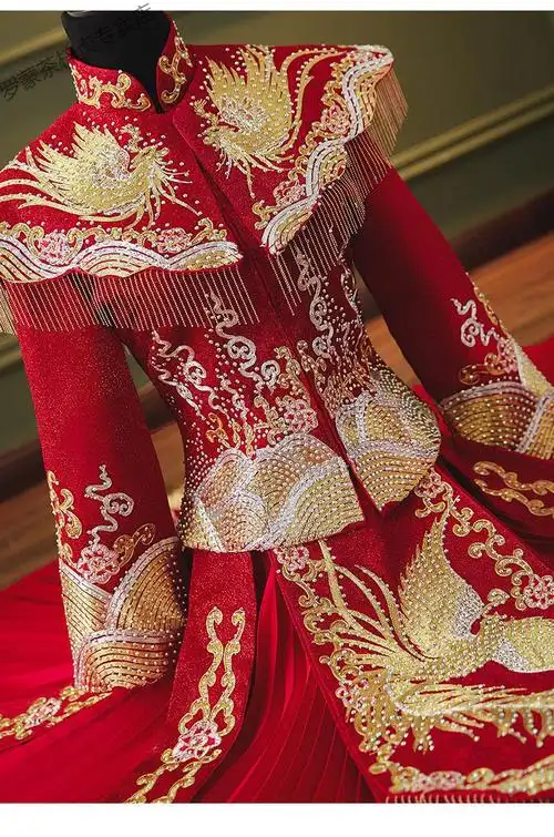 罗蒙轻奢高端秀禾服2021年新款新娘中式结婚礼服龙凤褂大码敬酒服婚服