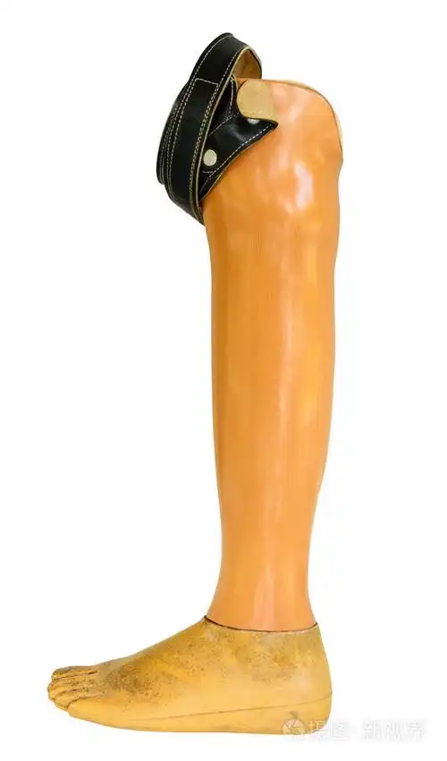 孤立在白色背景上的假腿