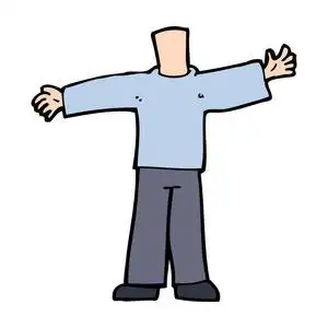 卡通张开双臂的身体 (混合和匹配的漫画,或者添加自己照片