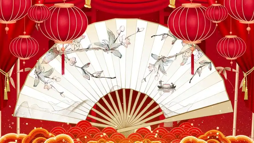 4k中国风喜庆戏曲相声舞台背景视频