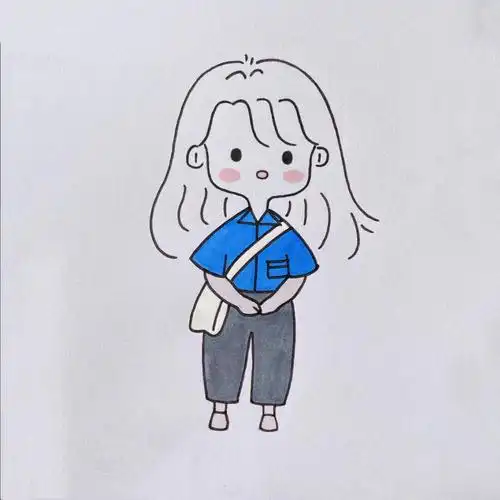 可爱小女孩简笔画教程