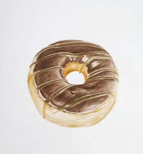 原创零基础彩铅30节课美食甜点绘巧克力面包17