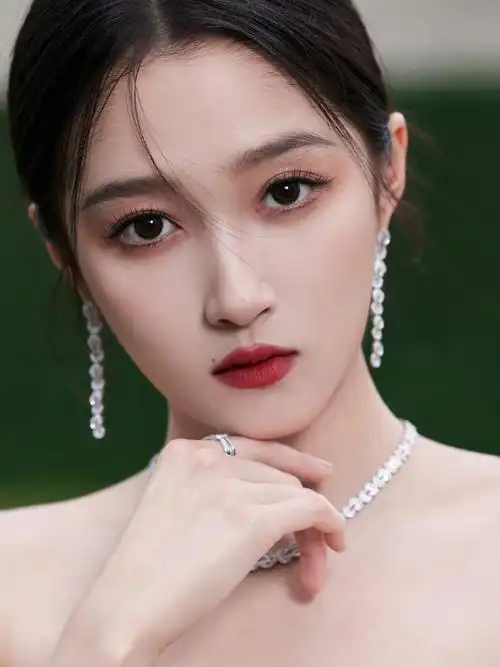 关晓彤白色吊带长裙##关晓彤盘发白裙造型