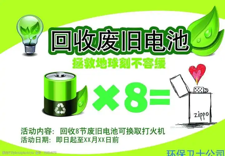 回收废旧电池绿色环保图片