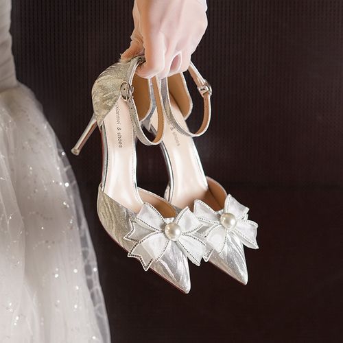 6692-5一字扣名媛风设计虎皮纹水钻蝴蝶结成人礼高跟鞋-阿里巴巴