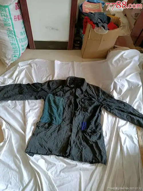 怀旧民国解放军手工补丁黑布上衣