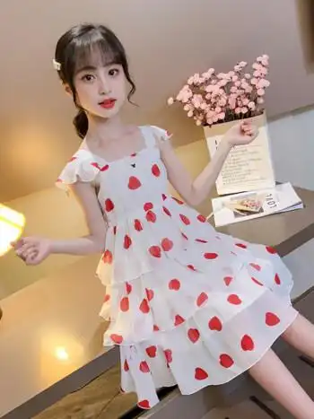 10岁小孩新款女童装儿童夏装公主裙子小女孩蓬蓬纱裙中大童夏季连衣裙