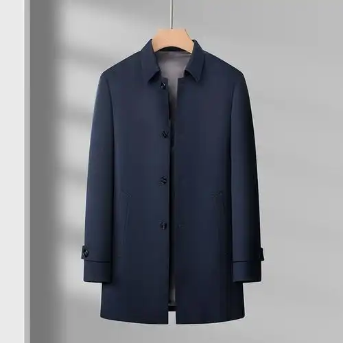 2024新款高端男士中长款风衣中青年时尚潮流大衣春秋商务休闲外套