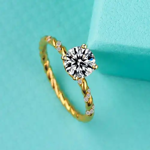 莫桑石一克拉钻戒婚戒石莫桑戒指2021年新款潮精致钻莫桑高级感