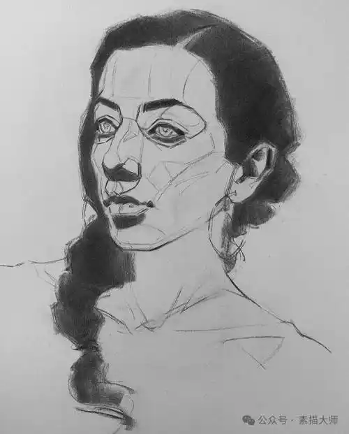 旧金山艺术大学教授oliversin女性肖像素描