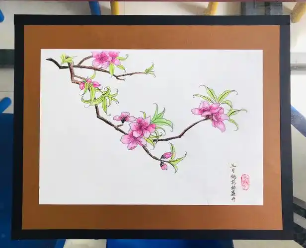 8-12岁学生户外彩铅写生备课主题:三月桃花始盛开材料:8开素描纸,色