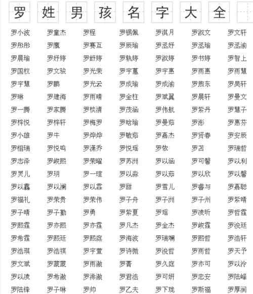 罗姓男孩取名