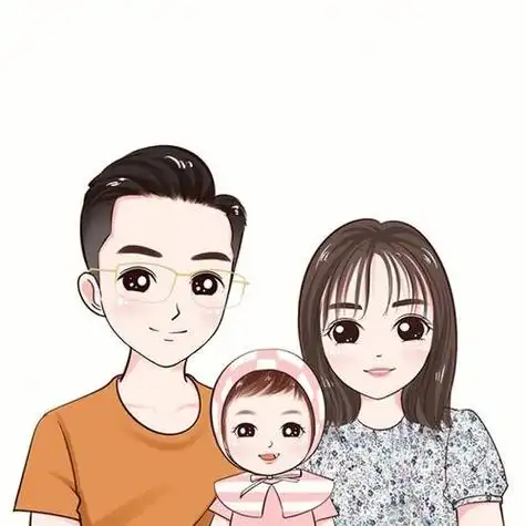 一家三口微信头像动漫手绘可爱 动漫头像图片大全 -【爱个性】