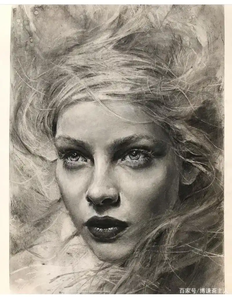 深邃的眼眸——画家jasna jurisic女性肖像素描作品