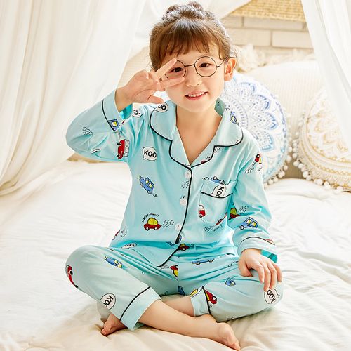 女童睡衣春秋季儿童纯棉长袖中大童薄款套头女孩子公主小孩女宝宝