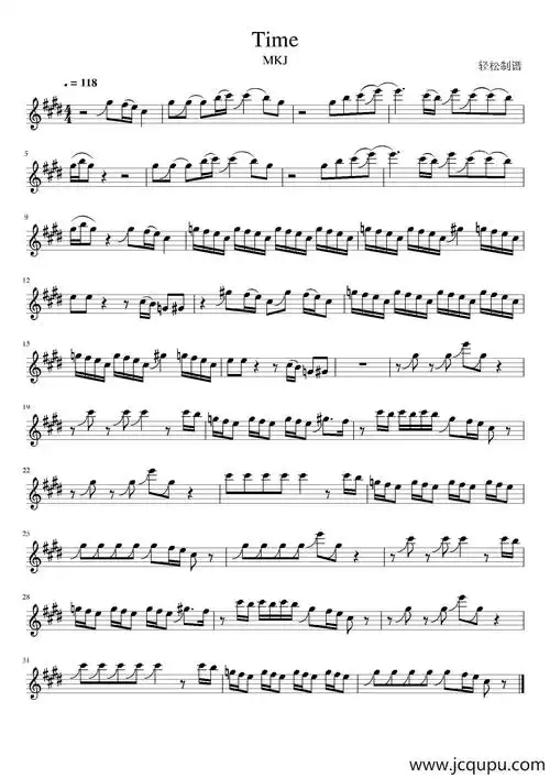 67time(降e调原谱)简谱 - 萨克斯谱-柳邻猫