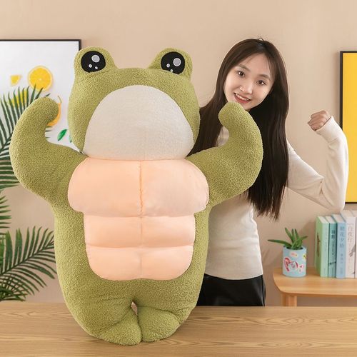 搞怪胸肌腹肌肌肉青蛙玩偶公仔毛绒玩具布娃娃大号抱枕送女生礼物
