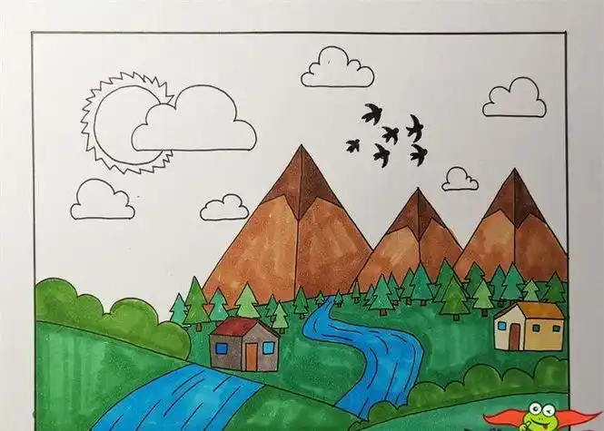 天空简笔画彩色儿童