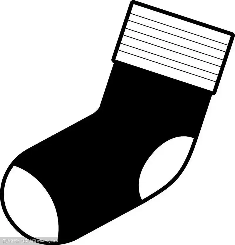 一只袜子的黑色部分剪影