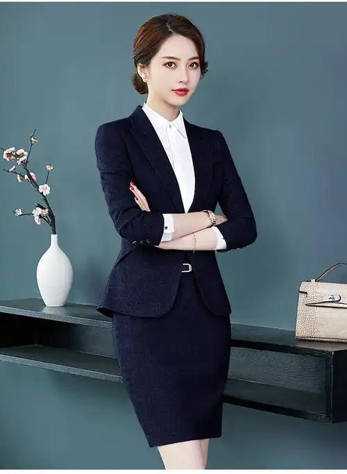 罗蒙romon职业套装女正式西装春秋款珠宝店工作服女神范灰色工装女