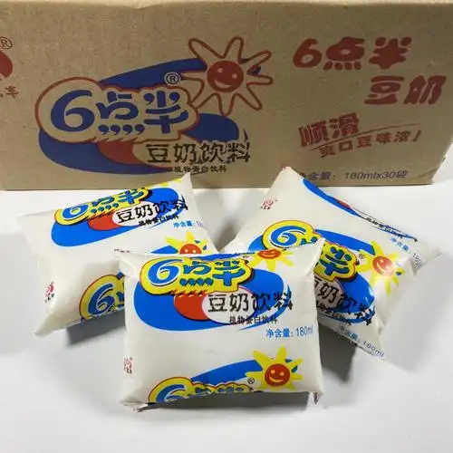 6点半豆奶饮料经典儿时原味早餐奶六点半豆浆怀旧饮料整箱180ml24袋