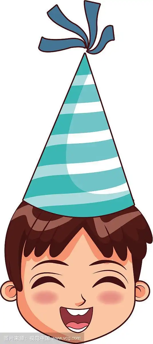 戴生日帽的男孩