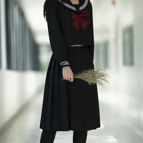 黑三本 正统jk制服裙正版秋冬色不良少女中间服水手服基础款套装