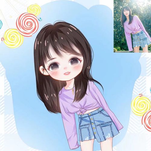 q版卡通肖像画情侣头像动漫人物画像定制日漫美漫照片转漫画约稿