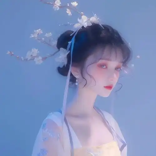 高级感唯美女生头像丨朦胧蓝色#分享图片##古风美图##女生头像