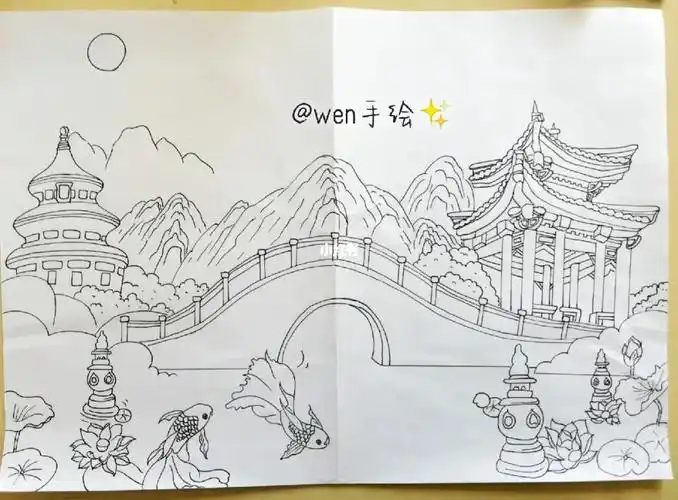 古代的城市建筑主题画过程图78