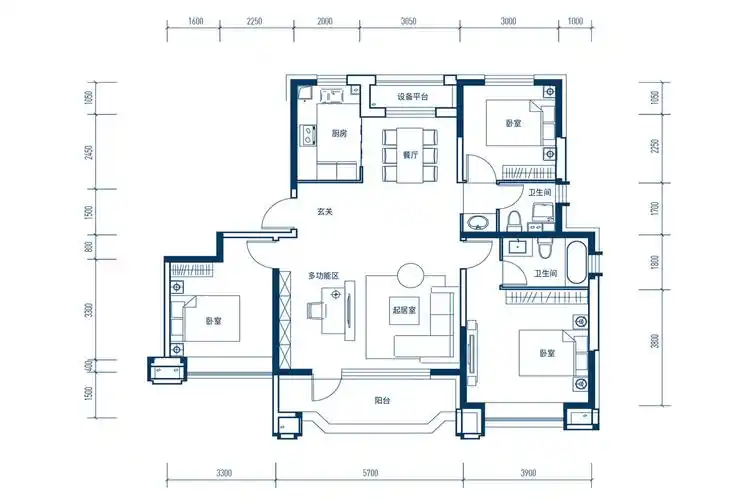 139㎡三室两厅两卫