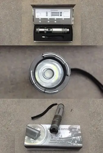 【910型多功能防身电击手电筒强光高压电棒保安器材