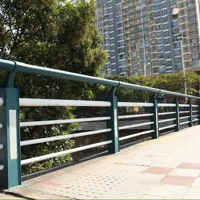 河道桥梁护栏科阳园林道路景观氟碳喷涂钢管隔离栏河边防护喷塑防撞